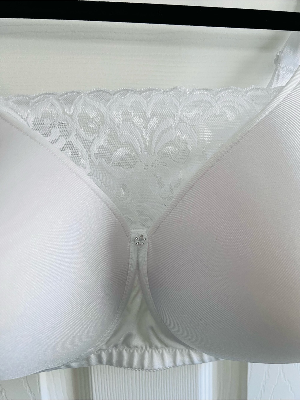Jodee 40D White Mastectomy Bra Pocketed Wire Free Post Surgery Lace Comfort - Picture 2 of 7